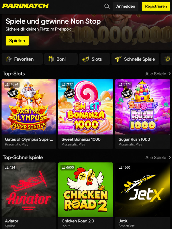 Casino mit wsemi kategorijami Spiele und filtrami poiska Slots